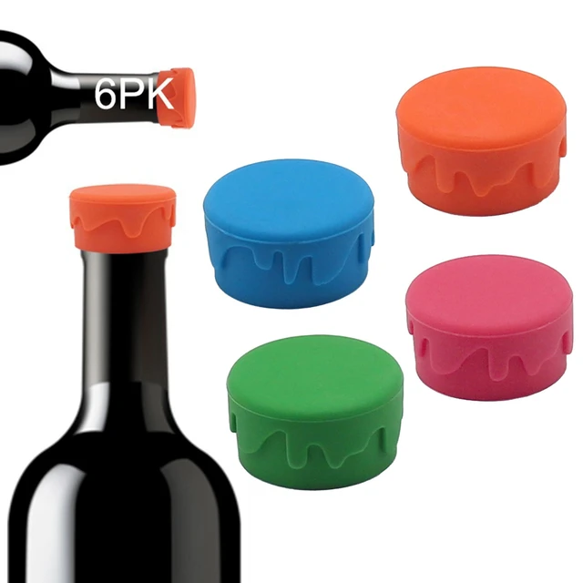 Tapones de silicona para vino tinto y cerveza, selladores de botellas sin  fugas, 3 piezas - AliExpress