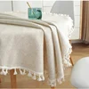 French Round Tablecloth Household Circular Table Cover Linen Cotton Tablecloth with Tassels Home Party Wedding Kitchen Decor 2
