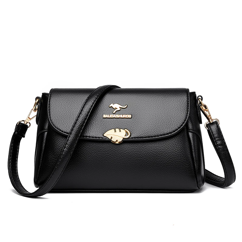 بو الجلود حقيبة الكتف للنساء ، رفرف أنيقة ، رسول ح...