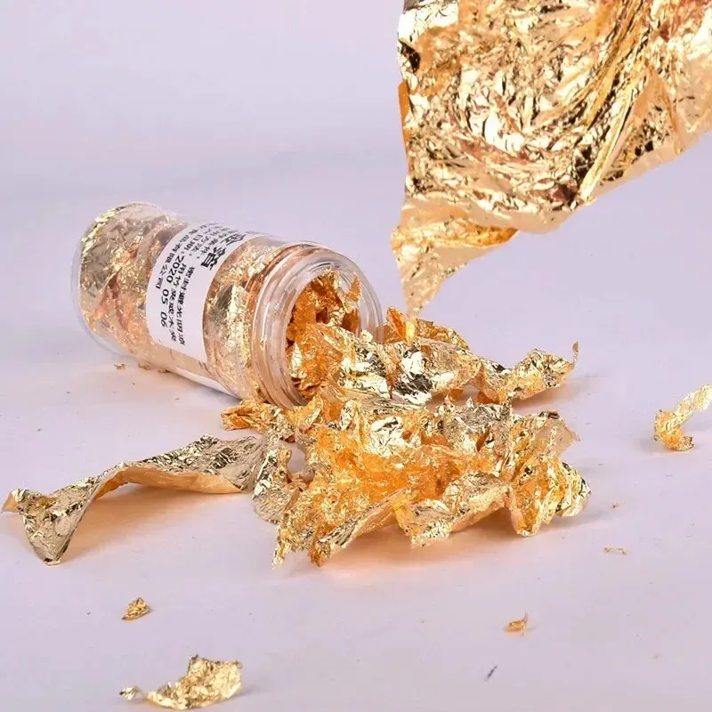 Metallic Foil Flakes 2g/1g Metallic Foil Flakes Gold Foil Flakes for Resin Nails Painting Candle Crafts and Resin Jewelry Making