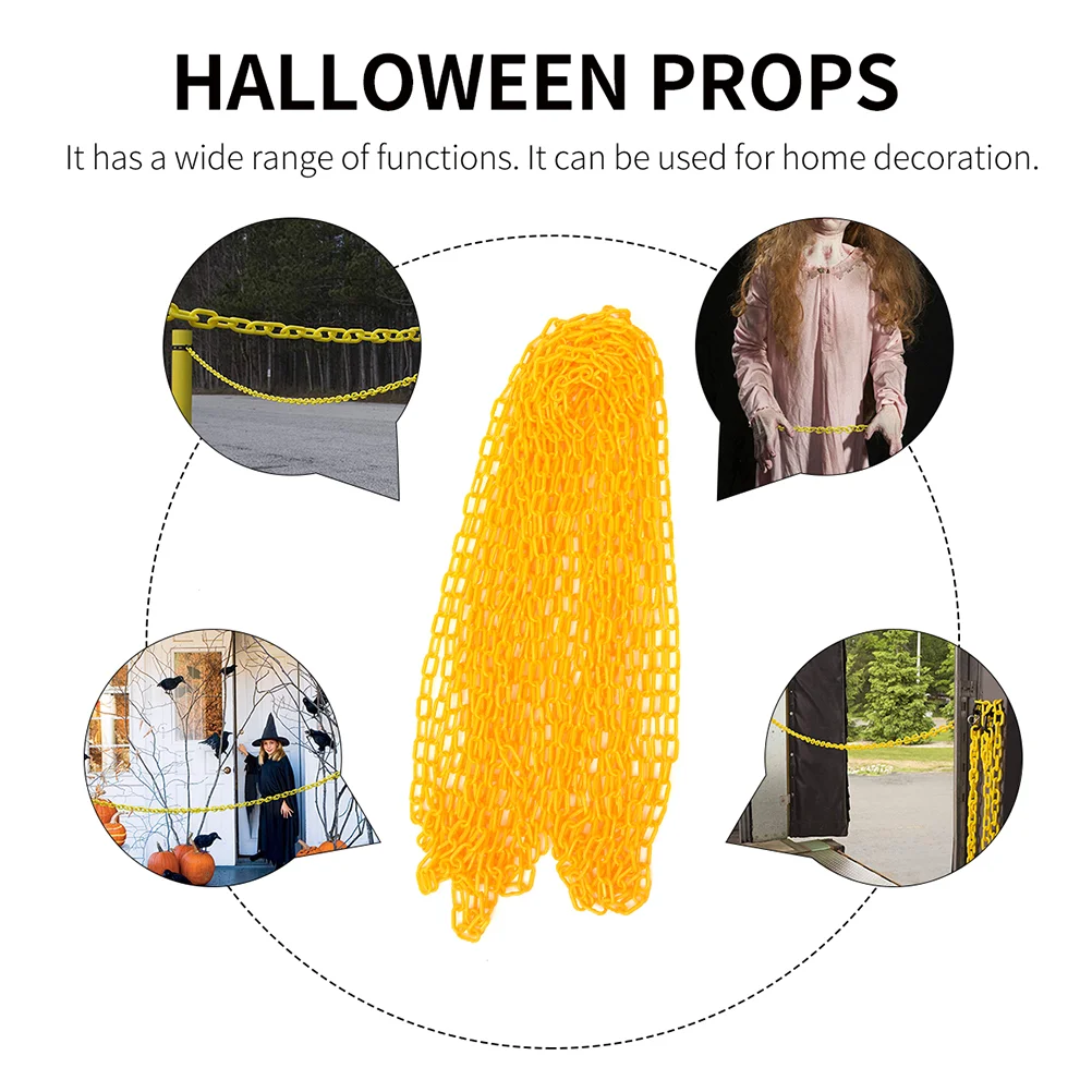 5 Meter Yellow Plastic Safety Chain Crowd Control Barrier Decorative Security Chain Event Halloween Wedding Party Traffic Cone plastic chain barrier