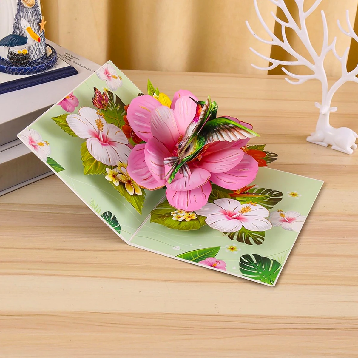 3D Pop Up Bouquet Hummingbird Flowers Happy Mother's Day Card Greeting Cards For Birthday Anniversary Wedding Mother's Day Gift greeting cards