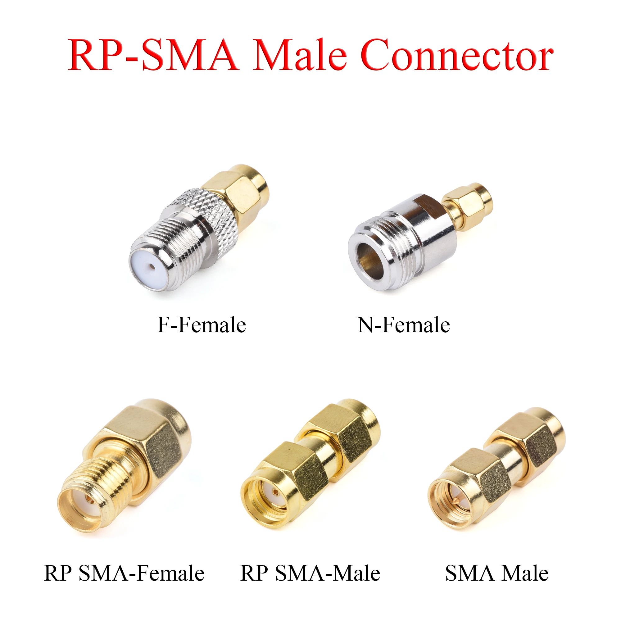 

1Pcs RF Coaxial Connector RP-SMA Male to SMA RP-SMA Male Plug / SMA N F Female Jack Adapter Use For TV Repeater Antenna