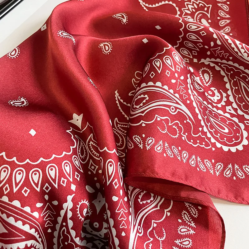 100% Real Silk Scarf Women Square Neck Tie Wrist Shawls Wraps for Ladies Foulard Scarves Pashmina Female Hijab Bandana bufanda 4