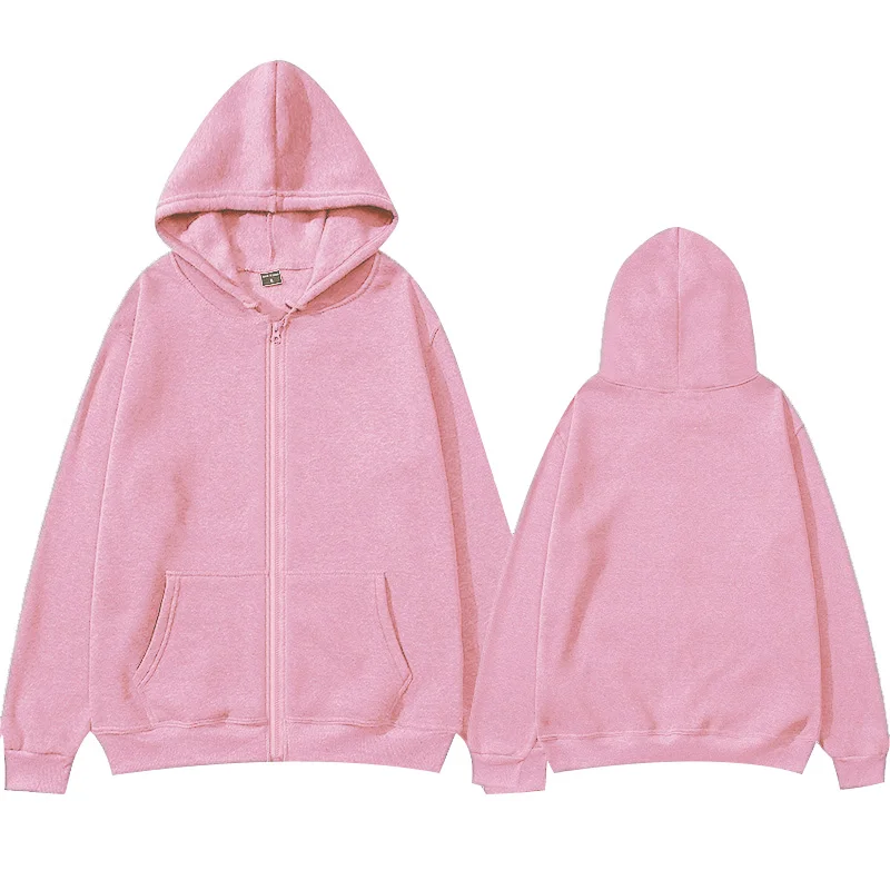 Korean Version Loose Man Hoodies Women Long Sleeve Zip Hooded Oversized Pocket Coat Harajuku Up Male Sweatshirts Hooded Jacket