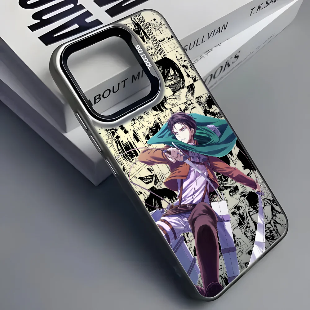 Anime Levi Ackerman Black Matte Multicolor Laser Metallic Aurora Phone Case