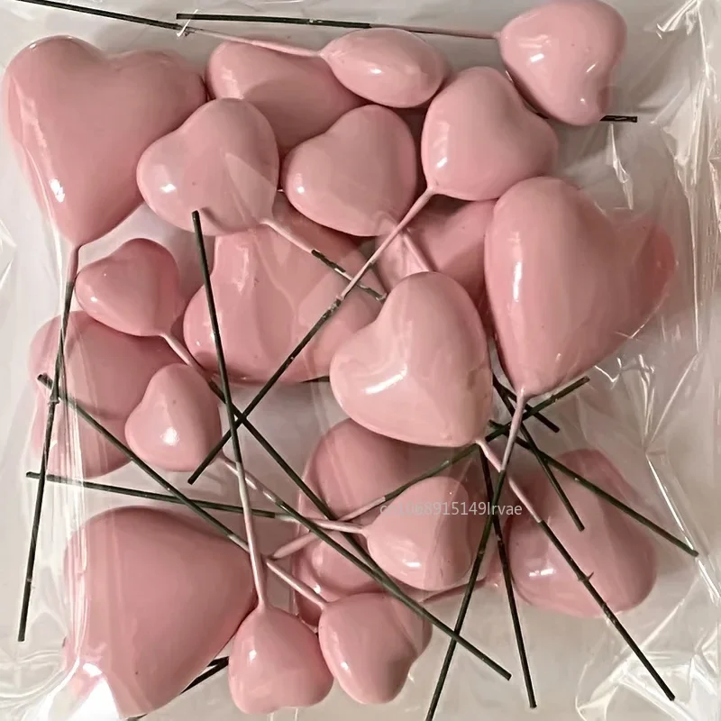 20PCS 3D Heart Cake Toppers Foam Toppers Cake Decoration Happy Birthday Cake DIY Insert for Wedding Baby Shower Valentine's Day