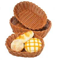 Oval plastic imitation rattan storage basket snack bakery snack basket party centerpiece home dining table kitchen supplies 1