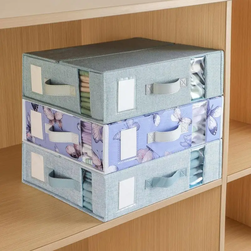 

Bed Sheet Storage Box Folding Bedding Storage Box Imitation Linen Pillow And Bedding Storage Box With Visual Window Design