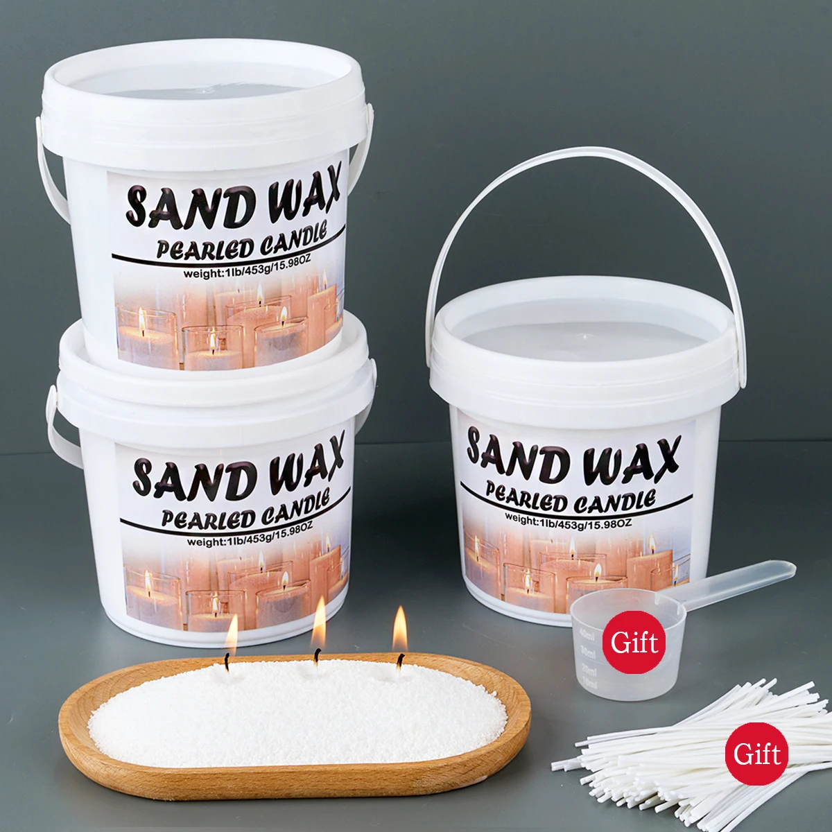 Candle Making Wax Candle Making Tools DIY Wax Material 1LB Barrel White Sand Wax Ice Flower Wax DIY Scented Candle Making Accessories Snowflake Pearl Candles Sand Painting Tools