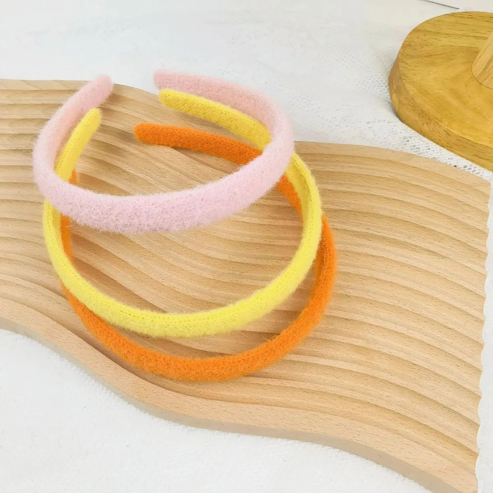 Wool Knit Hair Hoop Kids Thin Hairbands Princess Candy Colors Simple Sweet Headwears Girls Children Korean Hair Accessories 2023