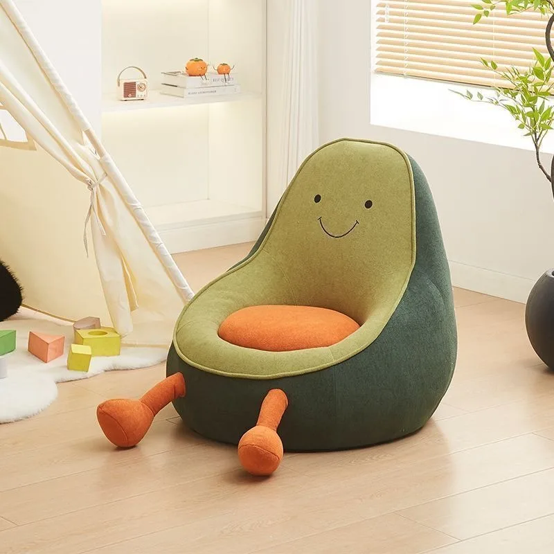 Designer Avocado Cartoon Kids Sofa Bean Bag Chair Single Seat Children Armchair Toddler Plush Nursery Playroom Balcony Green Designer Avocado Cartoon Kids Sofa Bean Bag Chair Single Seat Children Armchair Toddler Plush Nursery Playroom Balcony Green