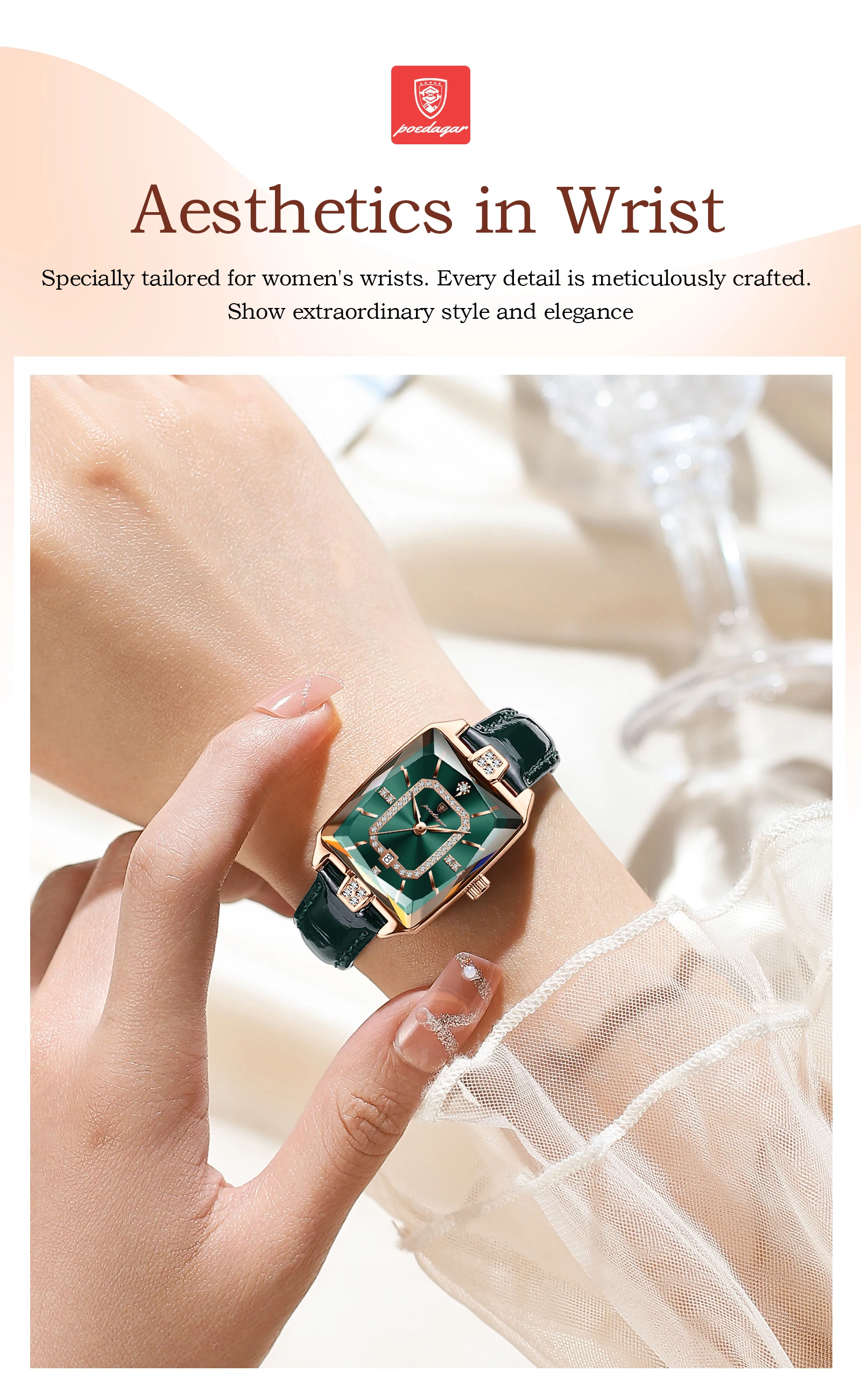 POEDAGAR Original Luxury Women Wristwatch Waterproof Leather Date Woman Watch Elegant High Quality Quartz Women's Watches Reloj