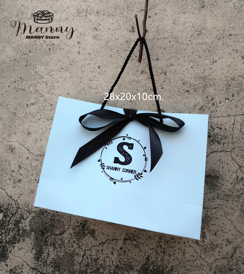 100x Paper Bag Gift Boxes Commodity Packaging Handbag Customize Logo With Frame ,Shopping Promotion Bags Wedding Gifts Wrapping 23 S5e54c28b98c048f0af447f10671fd31ap