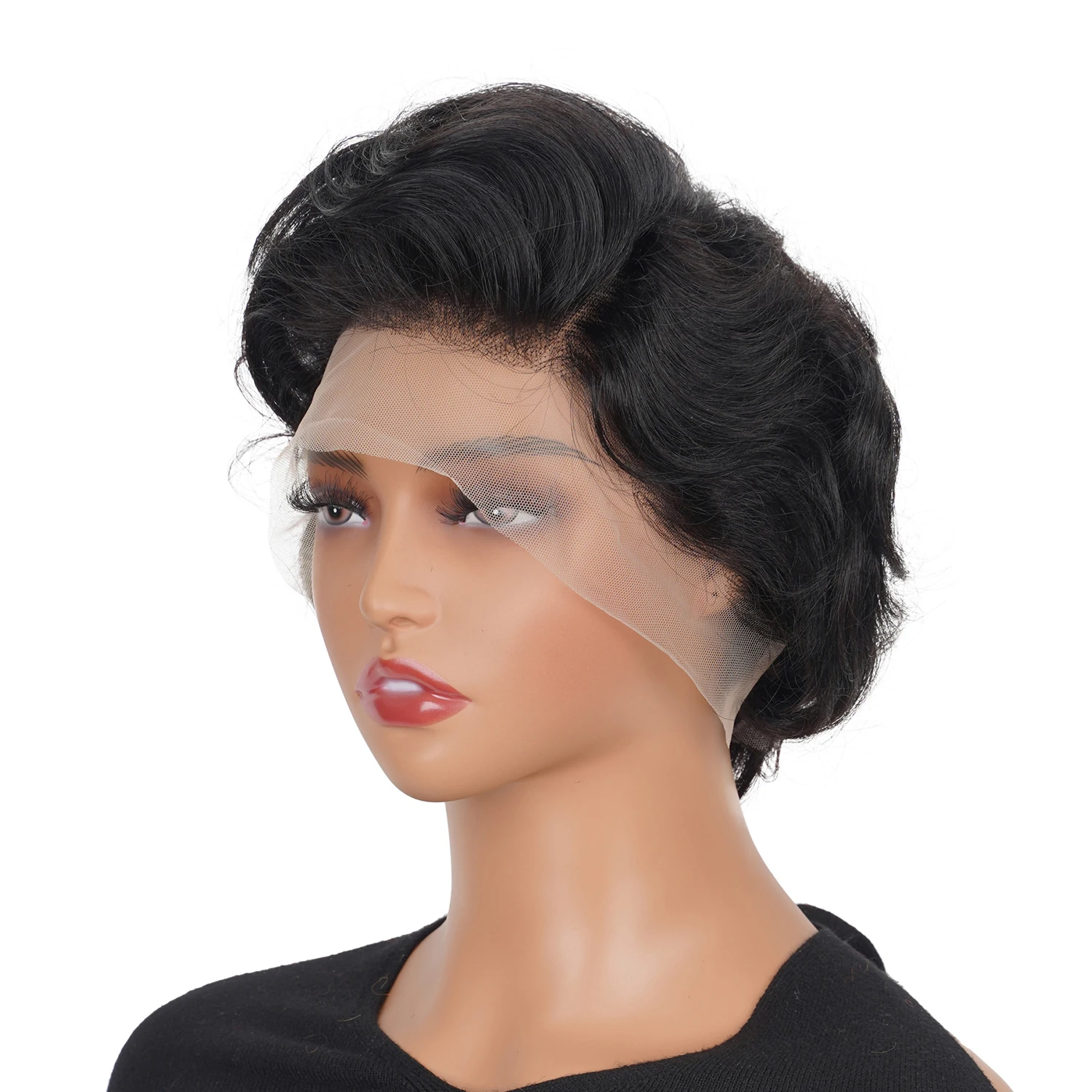 Short Pixie Cut Wigs 13x4 Lace Front Human Hair Wigs Fashion Style Natural Curly Wave Pixie Cut Human Hair Lace Frontal Wig