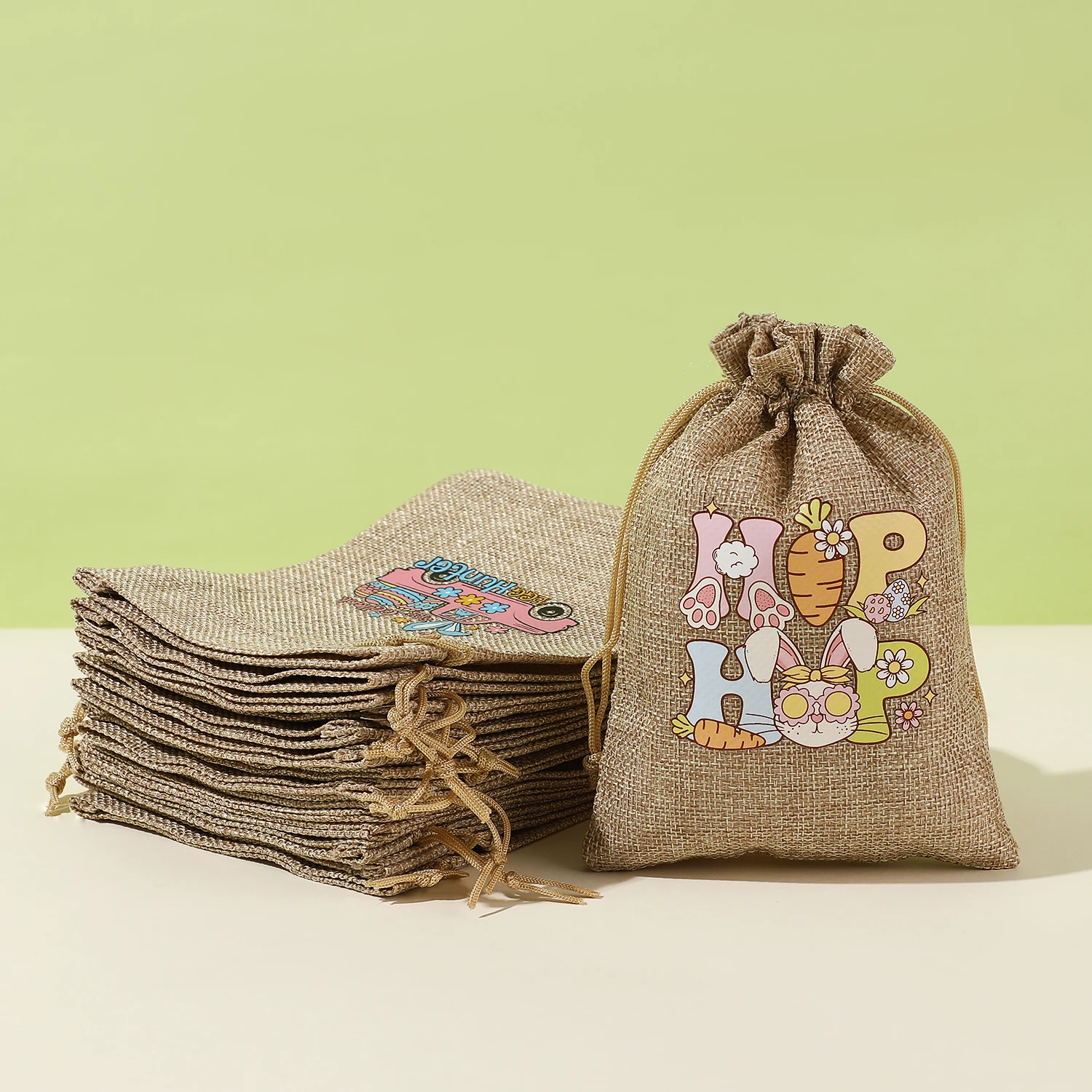 Heißer Verkauf 24 Teile/los 10x14 cm 13x18 cm Jute Kordelzug Sackleinen Tasche Weihnachten Süßigkeiten Geschenk taschen Ostern Geburtstag Party Schmuck Beutel – Detail 11