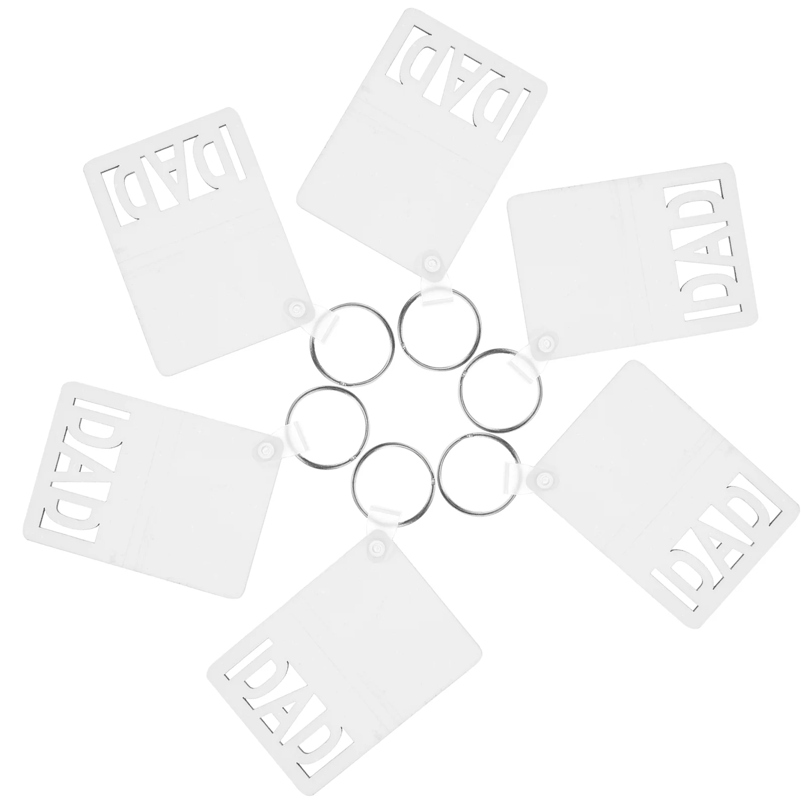 6 Pcs Mother's Day Keychain Sublimation Blanks Keyring Bulk Chains for Car Keys Dad Sign Wooden Father