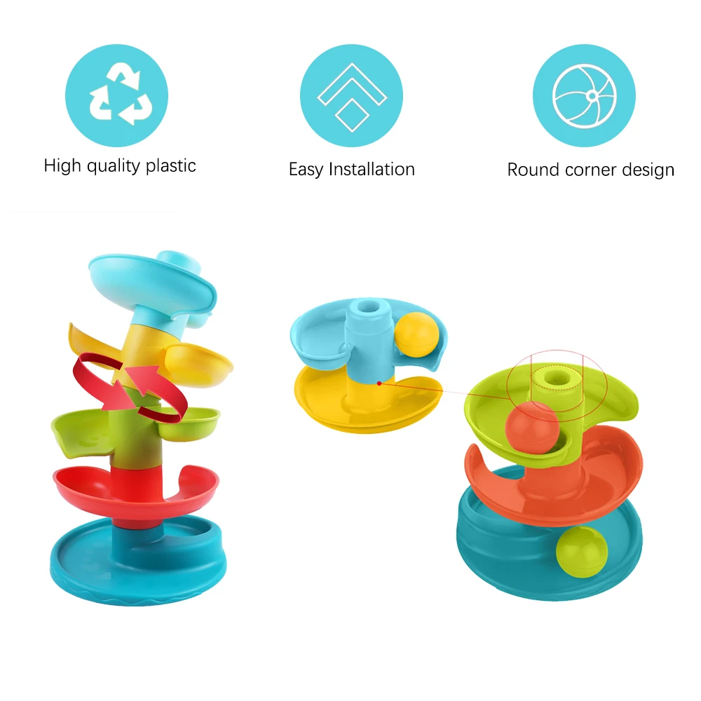 8Pcs/Set Rolling Ball Toy Early Education Fine Motor Skills Hand-eye Coordination Assembling & Installing Fun Toy For 18 Months educational toys