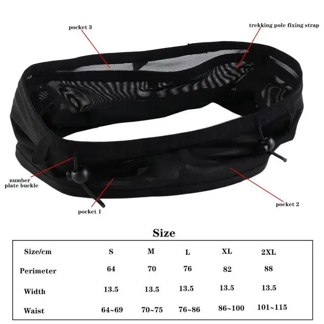 Men Women Gym Mobile Phone Case Hidden Pouch Large Capacity Running Waist Pack Sports Belt Pouch Running Waist Bag Running Belt 5