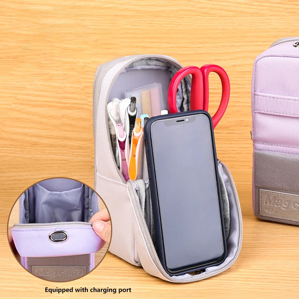 Japan Kokuyo MAG CRITZ Standable Mobile Pencils Cases Large Capacity Multi Function Large Opening Pen Holder Student Stationery pencil cases stationery box pencil holder