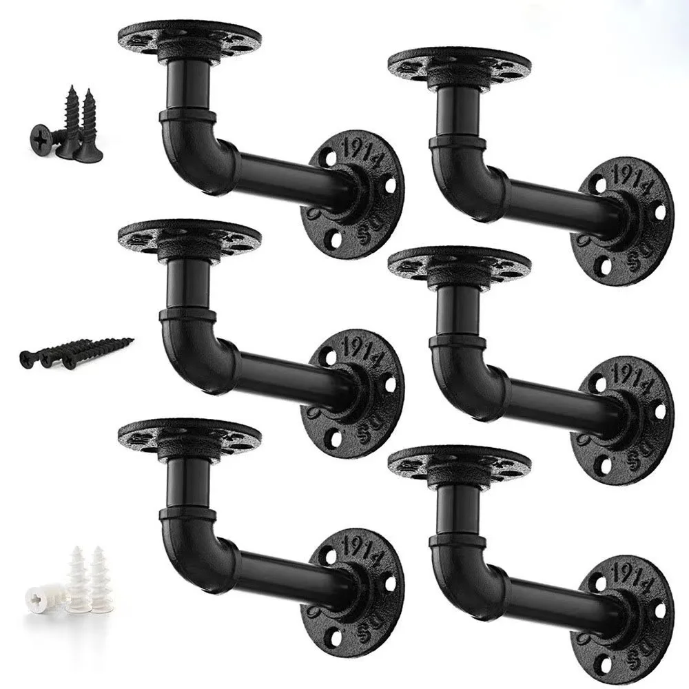 

Metal Industrial Pipe Shelve Holder Easy to Install Practical Home Accessories DIY Floating Shelf Bracket for Office Bathroom