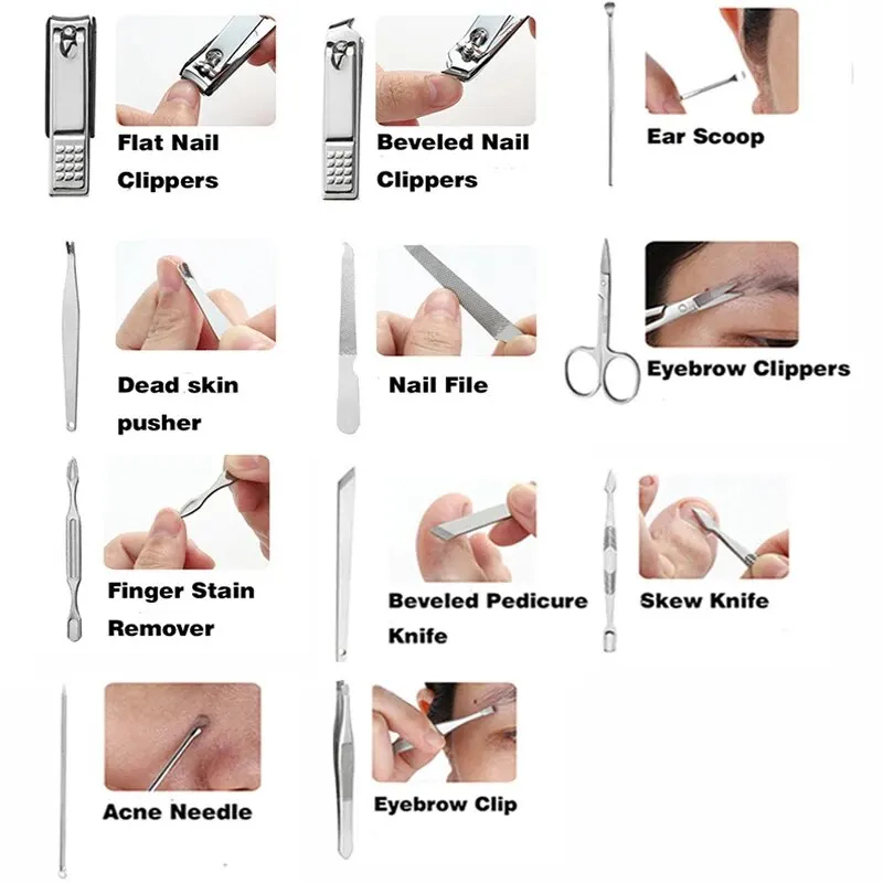 Nail Tools Set Manicure Set Ear Spoon Scissors Eyebrow Clip Tweezers For Daily Life