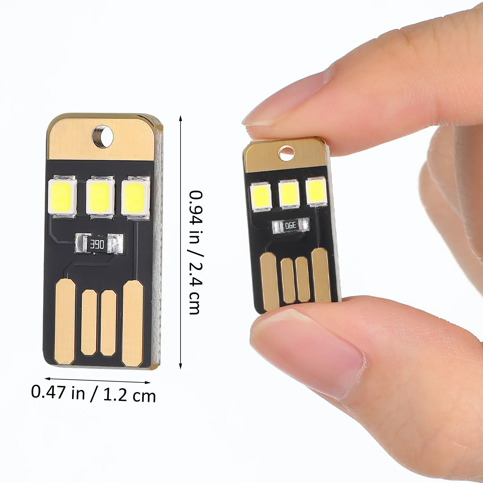 5Pcs 미니 USB LED 라이트 초박형 휴대용 키 체인 램프 밝은 키보드 독서 램프 노트북 비상 캠핑을위한 LED 전구