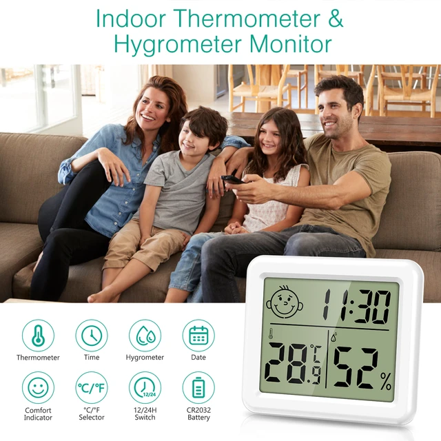 Mini termómetro Digital para interiores, para el hogar higrómetro, medidor  preciso de temperatura y humedad, Monitor para casa, oficina, habitación de  bebé, invernadero - AliExpress