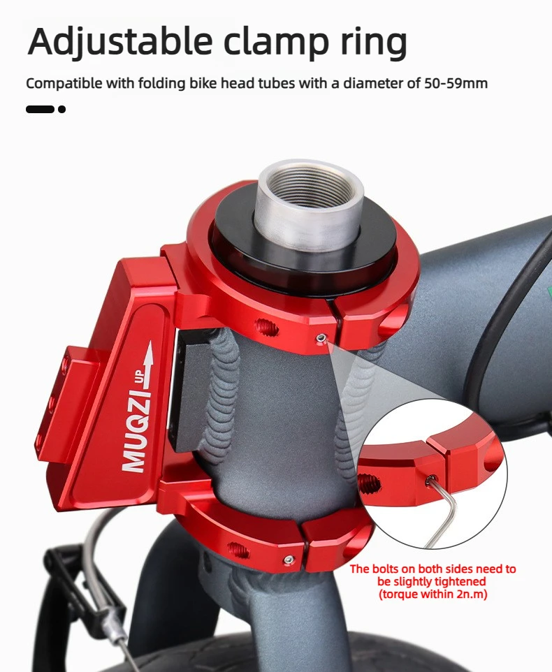 For Birdy Dahon 412 SP8 Folding Bicycle Front Bag Carrier Mount Adapter Adjustable Clamp Ring Bike Front Bag Holder Adapter