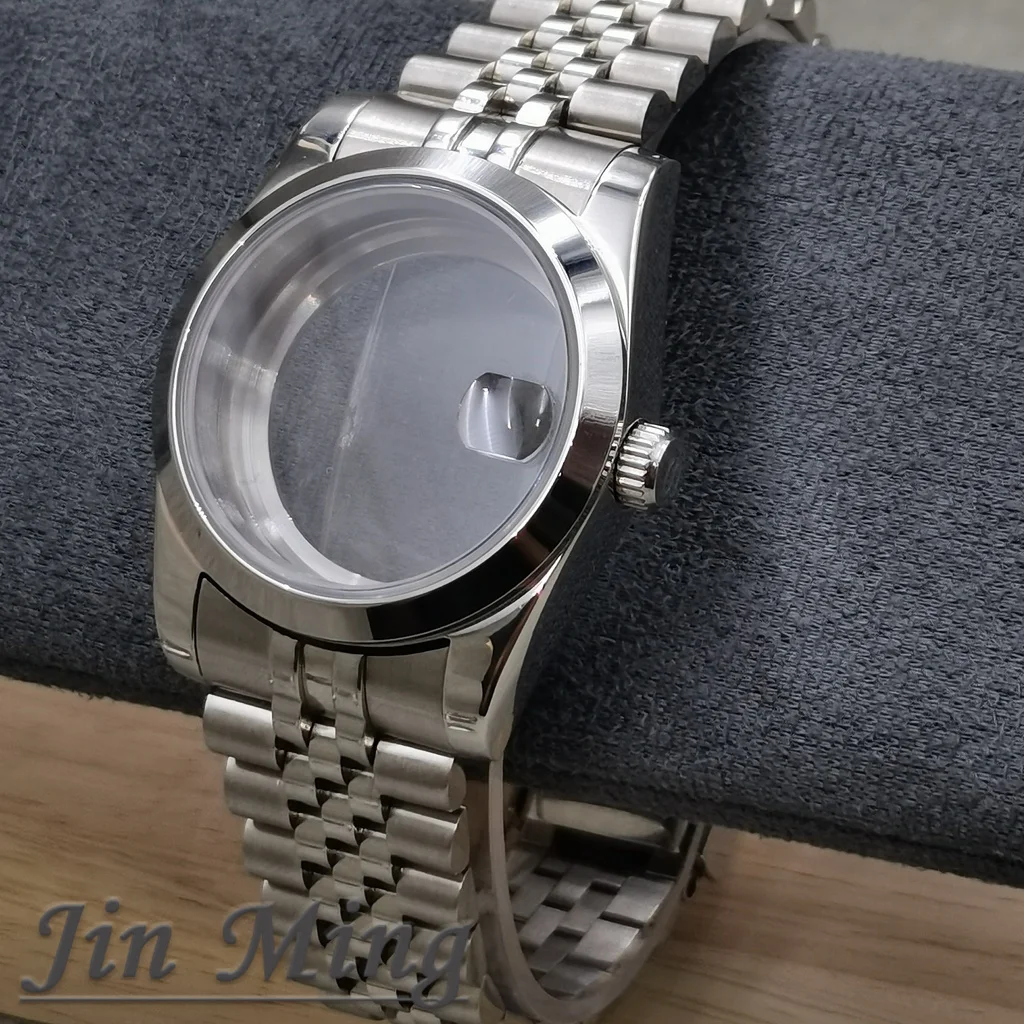 Premium Men's Watch Case with Sapphire Glass and Strap Parts, 36mm/40mm S Crown