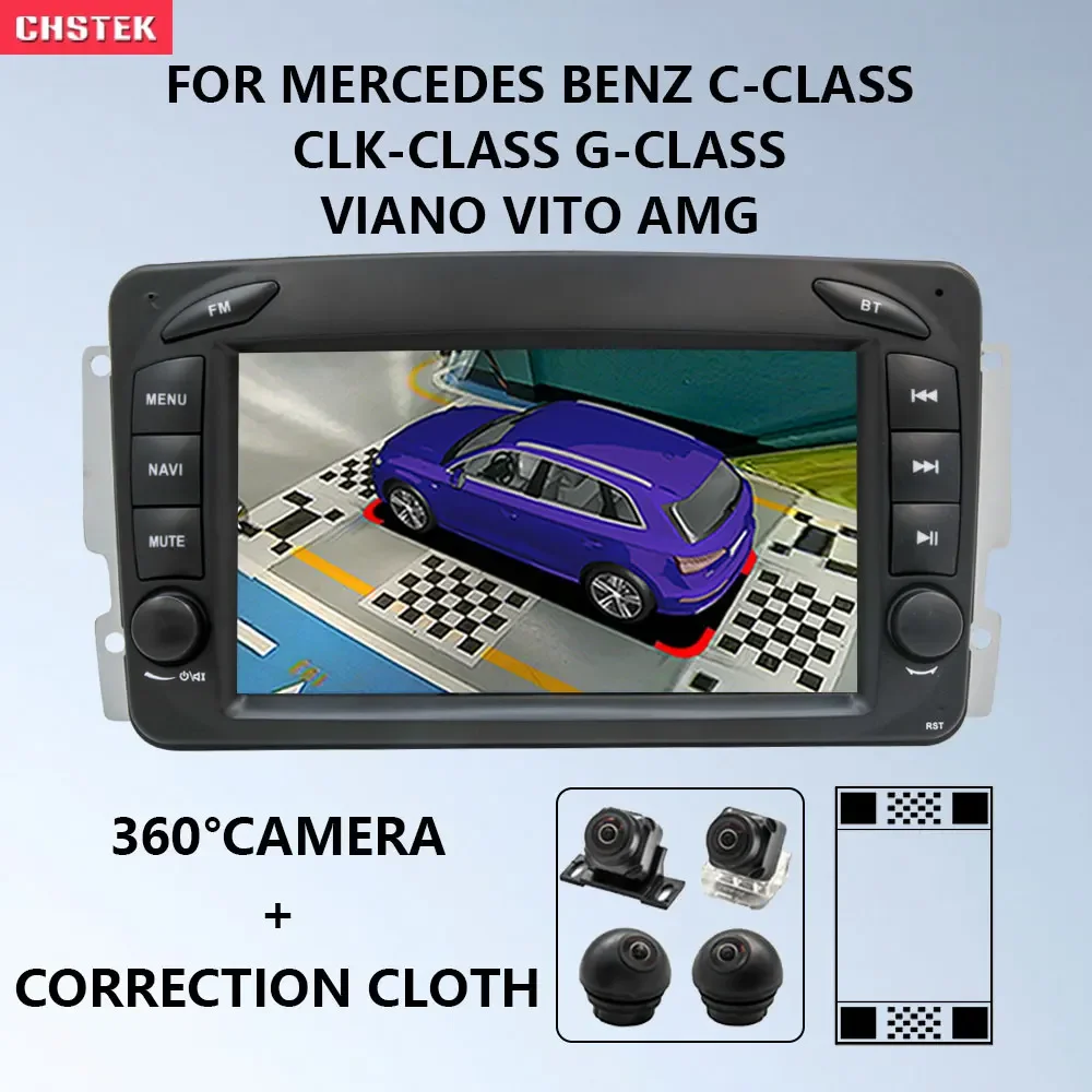 

CHSTEK Qualcomm Car Radio 360 Panoramic Camera Player Carplay for Mercedes Benz G-Class CLK-Class W463 W203 W209 Viano Vito W639