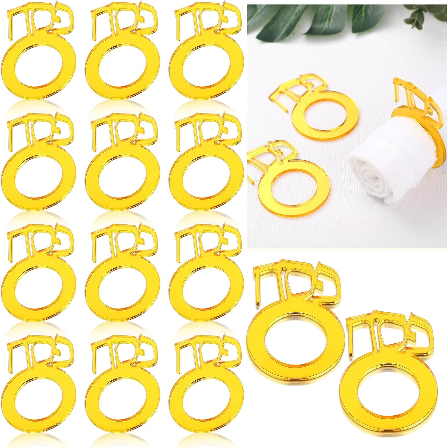 Passover Napkin Rings Mirrored Napkin Holders 12 Pcs