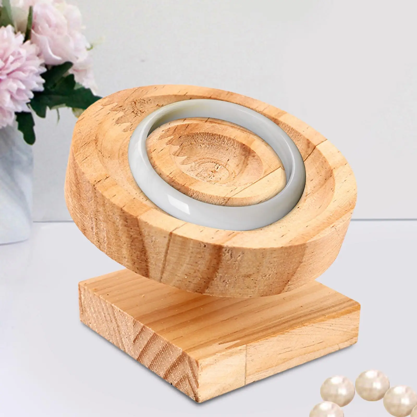 

Wooden Bracelet Bangle Display Tray Stand Jewelry Storage for Retail Shop Showcase