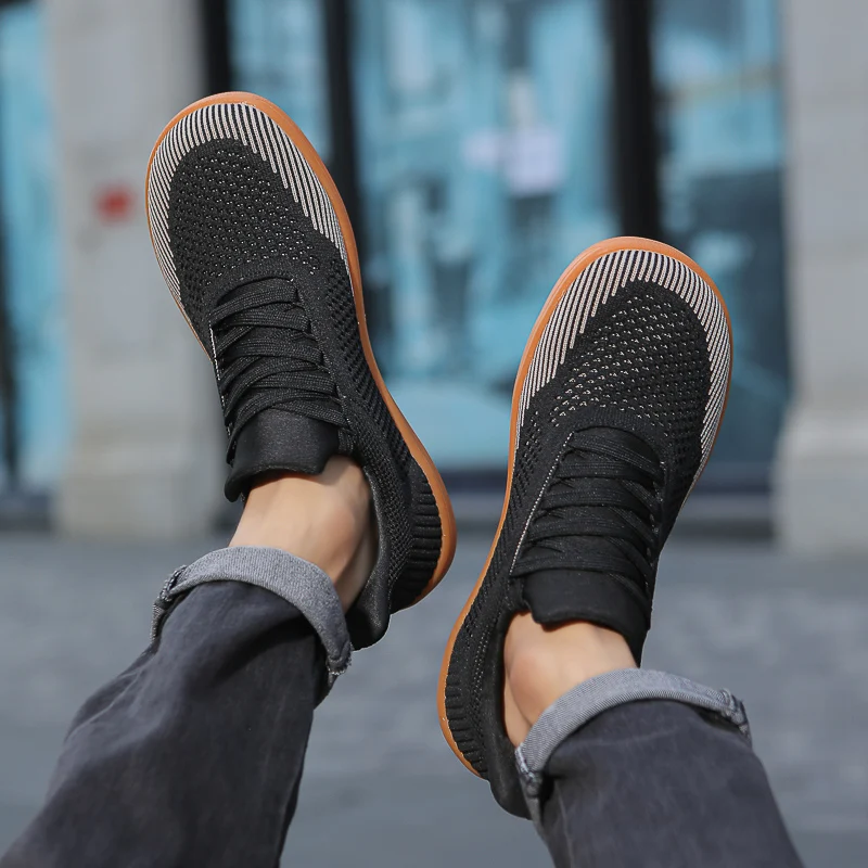 Summer Wide Shoes Men Barefoot Wide Toe Soft Soled Outdoor Jogging Lace Up Casual Sneaker Breathable Running Shoes Tenis Jeans 2