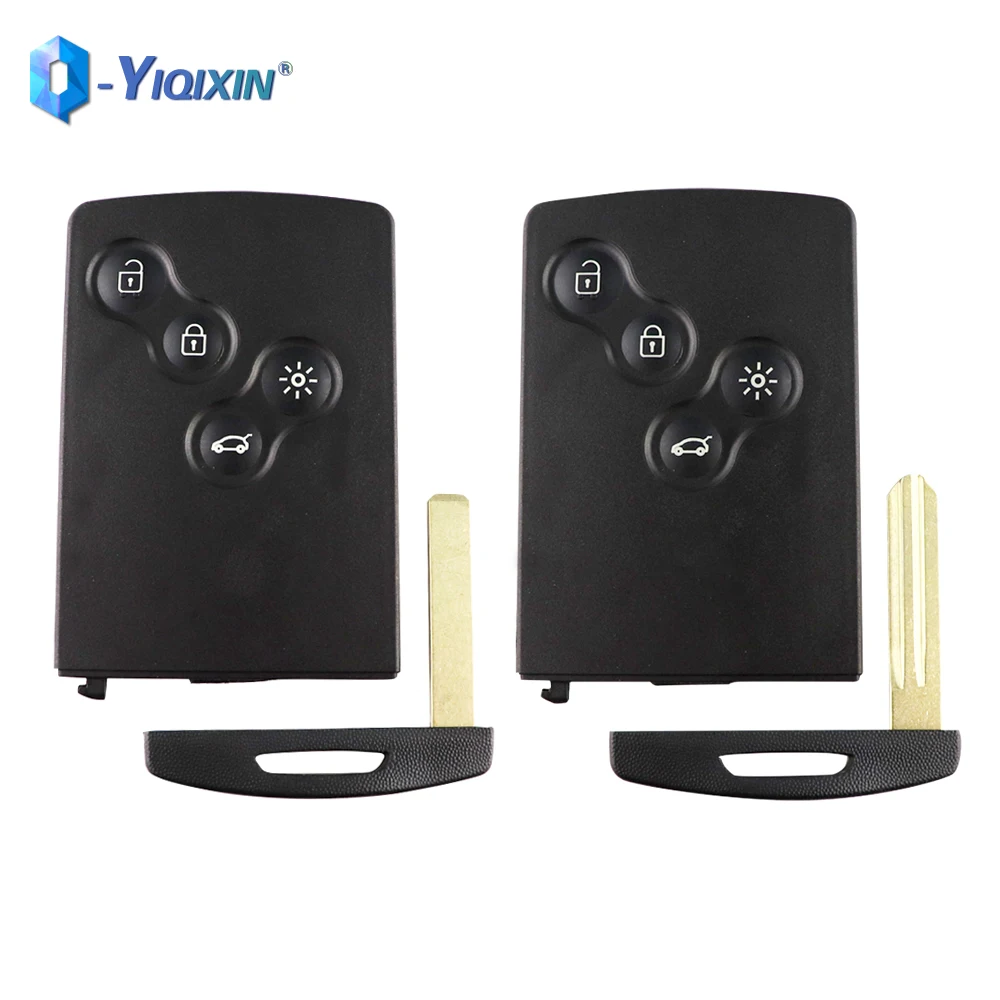 YIQIXIN Smart Card  Fob Case CoverFor Renault Clio Megane Laguna Koleos Fluence Scenic Captur 4 Buttons Keyless Go Car Key Shell yiqixin smart card fob case coverfor renault clio megane laguna koleos fluence scenic captur 4 buttons keyless go car key shell