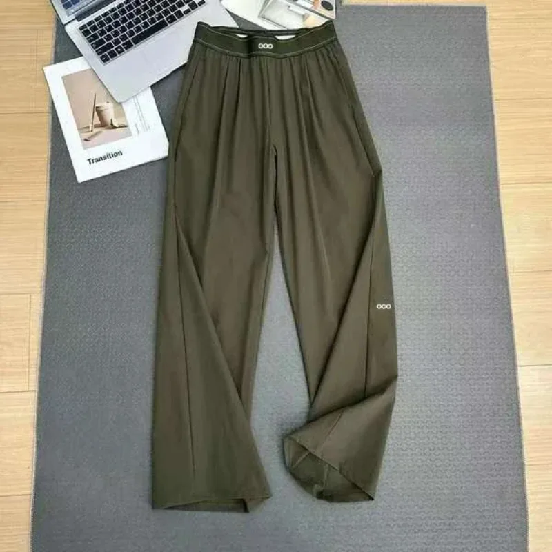 Pantalon décontracté ample pour femme 2026 – Taille haute, léger, respirant, coupe droite, jambe large, idéal pour le yoga et la détente estivale