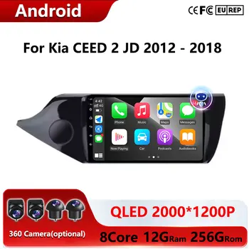 GPS Navi Bluetooth DSP estéreo QLED pantalla Android Auto Carplay para Kia CEED 2 JD 2012 - 2018 Radio de coche estéreo reproductor Multimidia 1