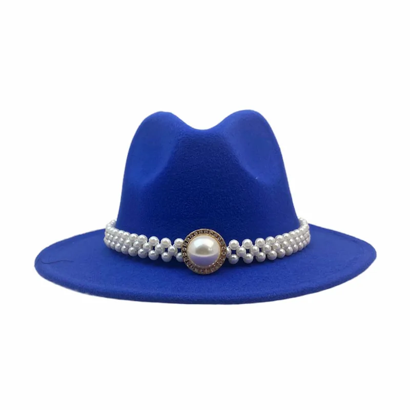 

Fedora Hat for Men Women Wool Felt Wide Brim Hat Retro Wide Brim Floppy Panama hat Chain Hat wholesale
