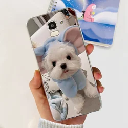 Lovely Printed Soft Silicone TPU Back Cover - Vibrant Design Protective Case for Samsung J6Plus (Beige)
