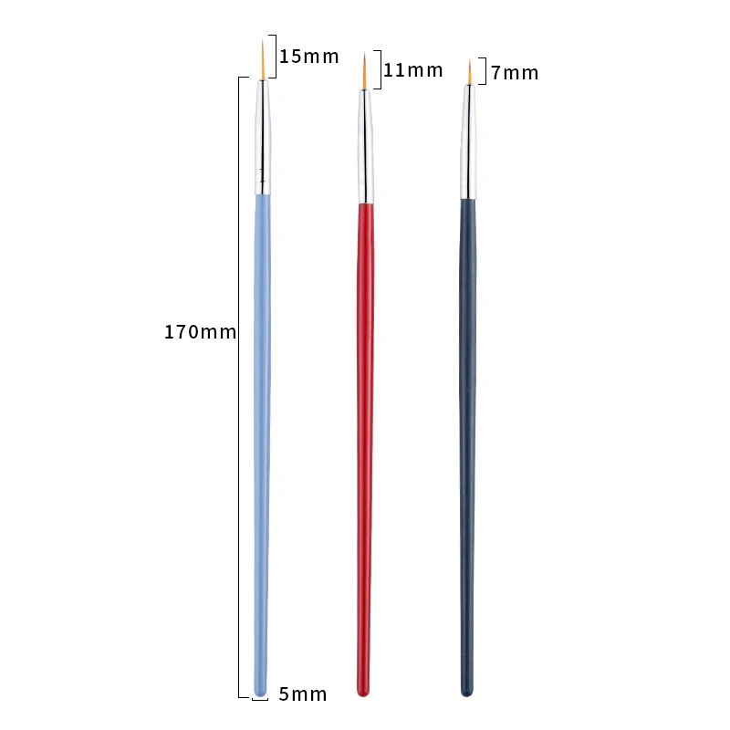 Private Label Nail art Dünne Liner Pinsel Malerei Zeichnung Eyeliner Bush Set – Detail 7