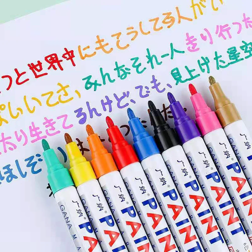 Permanent marker pen 12Pcs waterproof cars wheel tire oily paint marker
