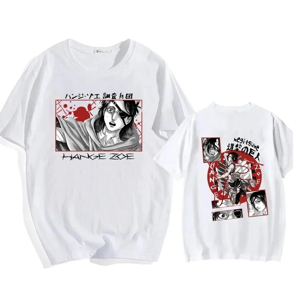 

New Anime Attack On Titan T Shirt Men Hange Zoe Graphic Tees Harajiku Manga T-shirt Casual Harajuku Loose Short-sleeved Male