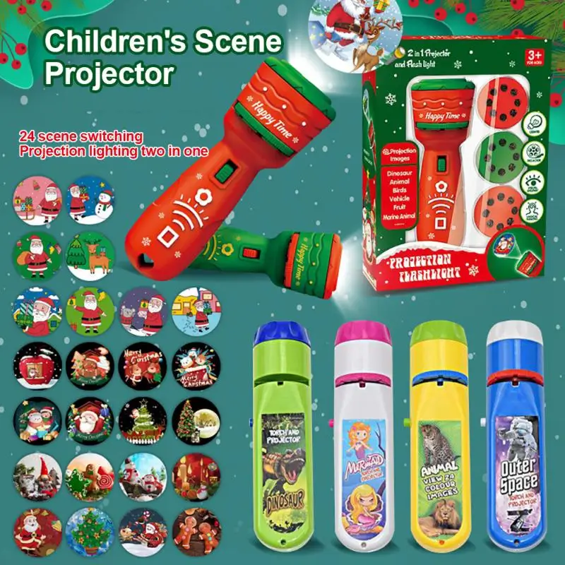 Christmas Kids Projector Flashlight Projector, Christmas Toddler Gifts  Under 5 Dollars,Slide Projector Torch Education Learning Santa Claus  Christmas