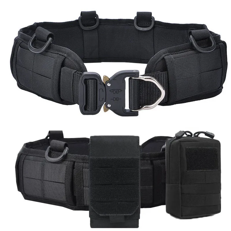 Tactical Adjustable Belt Outdoor Work Men Molle Battle Belt Male Combat CS Airsoft Hunting Paintball Padded Waist Belts For Tactical Belt