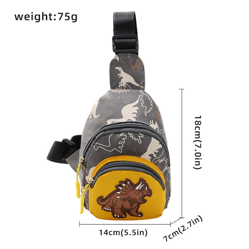 Kids Waist Bags Cartoon Dinosaur Print Outdoor Travel High Capacity Crossbody Zipper Bag Girl Boy Gift Children Chest Pouch Pack