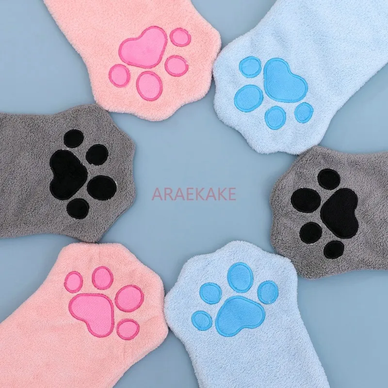 Pet towel, glove style quick drying and absorbent cleaning towel for dogs, cat bath towel, pet supplies
