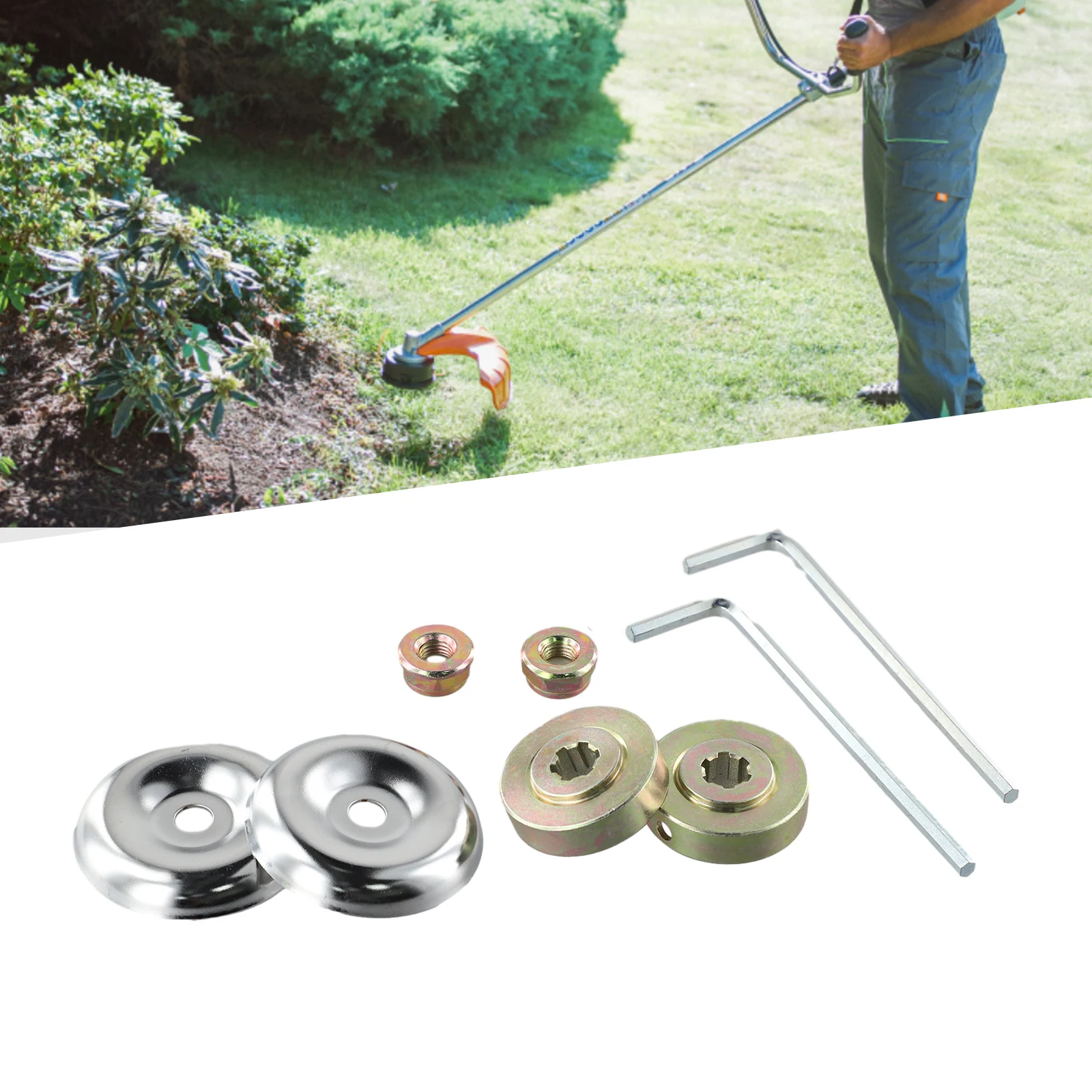

8pcs/set Nut Fixing Kit For Strimmer Brushcutter Replacement Metal Gearbox Blade Accessories For LawnMower Trimmer Brush Cutter