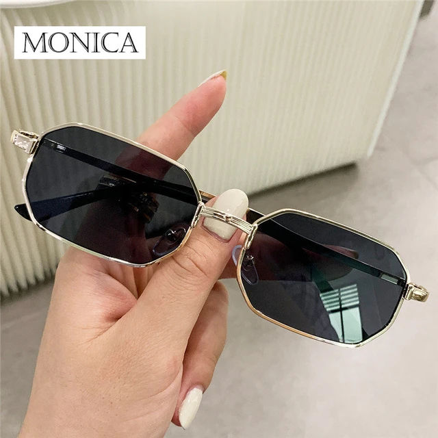 H1020 - Retro Metal Vintage Rectangle Fashion Sunglasses