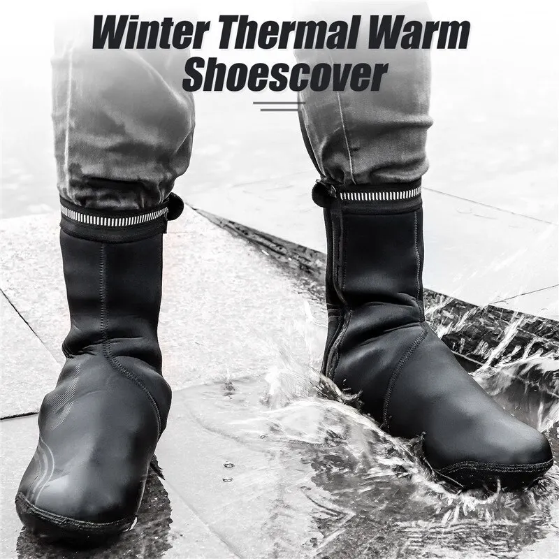 WEST BIKING Cycling Boots Shoes Cover Winter Warm Motorcycle Thermal Hiking Shoes Protector Windproof Waterproof Thick Overshoes