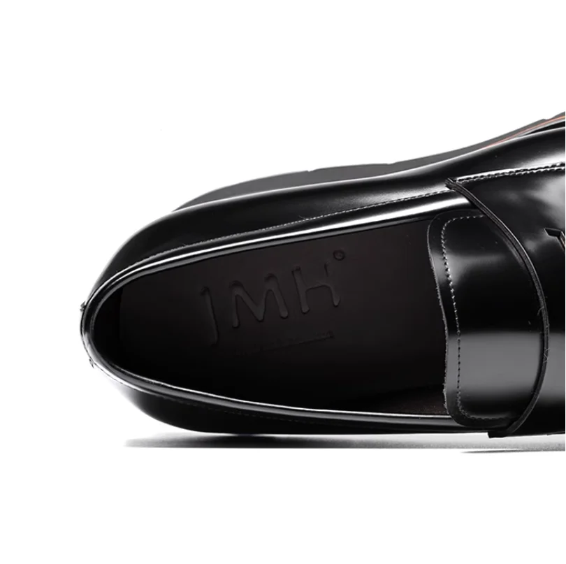 Hochwertige britische Slip-on-Loafer für Herren von Business Casual mit seitlichem Reißverschluss, Perlmuttleder, glänzender dicker Sohle, formelle Herrenschuhe. – Detail 12